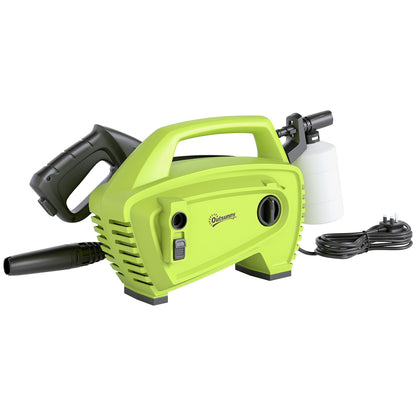 Outsunny 1600W High√Ç Pressure√Ç Washer, 130 Bar Pressure, 390 L/h Flow, Portable Power Washer Jet Wash Cleaner with Adjustable Nozzle, 6M Hose, Handle for Home Patio Car Driveway, Green