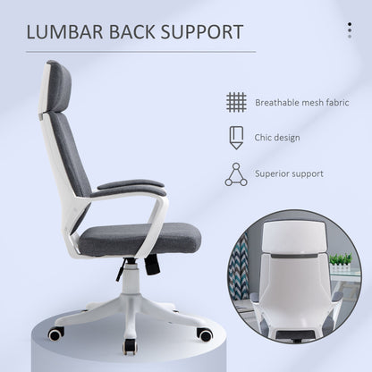 Vinsetto Office Chair High Back 360° Swivel Task Chair Ergonomic Desk Chair with Lumbar Back Support, Adjustable Height