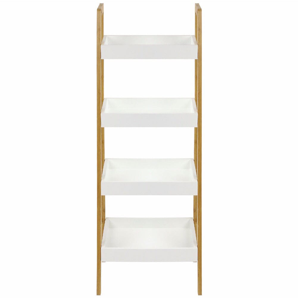 4-Tier Nordic Freestanding Wooden Ladder Shelf Storage Organizer