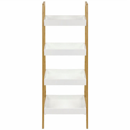 4-Tier Nordic Freestanding Wooden Ladder Shelf Storage Organizer