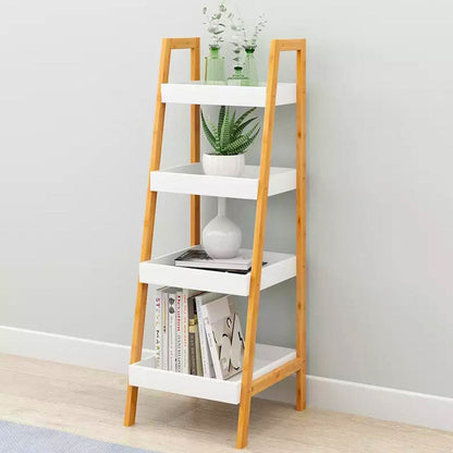 4-Tier Nordic Freestanding Wooden Ladder Shelf Storage Organizer