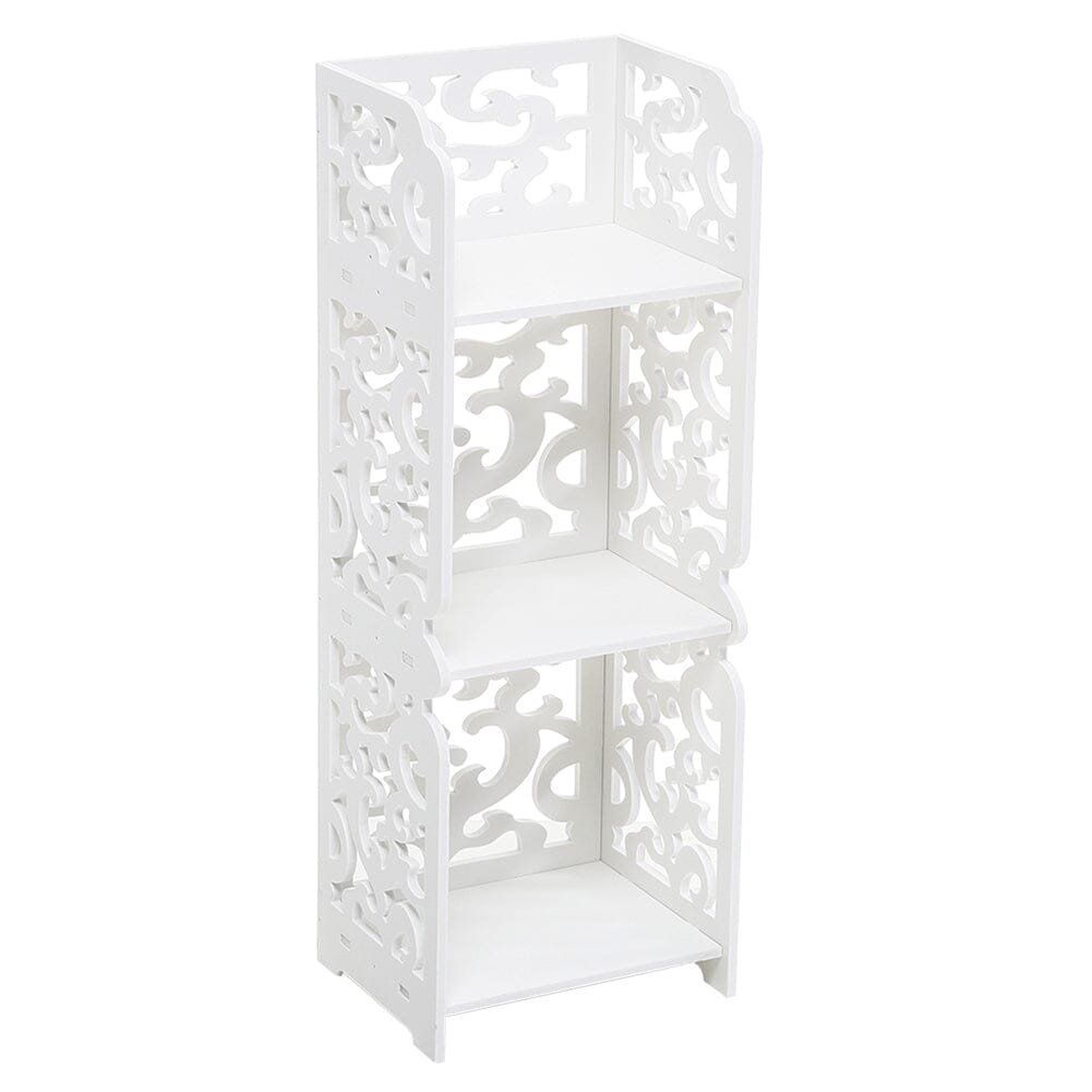 Rustic Small White Storage Display Shelving Unit