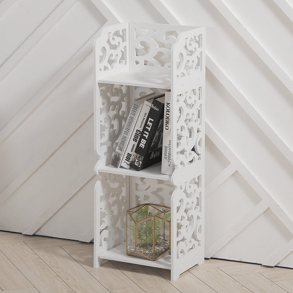 Rustic Small White Storage Display Shelving Unit