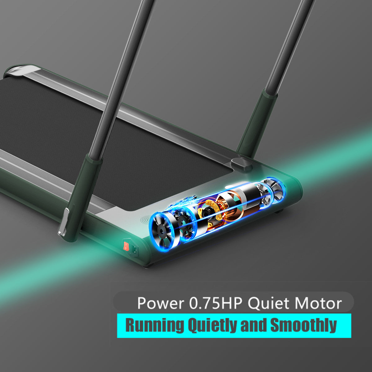 Folding Treadmill with LED Display Bluetooth Speaker-Green