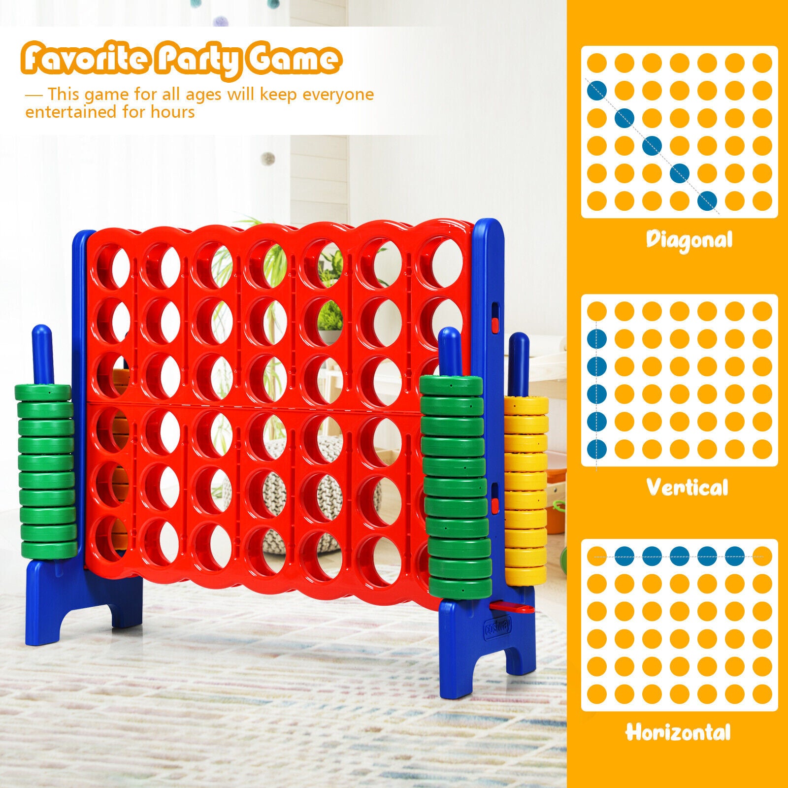 Jumbo 4-to-Score Giant Game Set with Quick-Release Lever-Blue