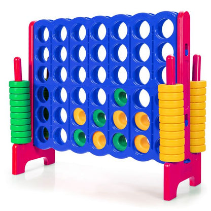 Giant Connect 4 in A Row with 42 Jumbo Rings for Garden &amp; Beach-Red
