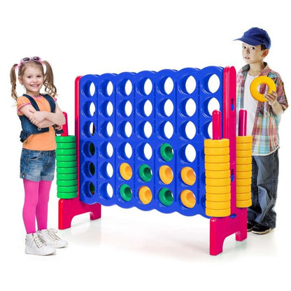 Giant Connect 4 in A Row with 42 Jumbo Rings for Garden &amp; Beach-Red