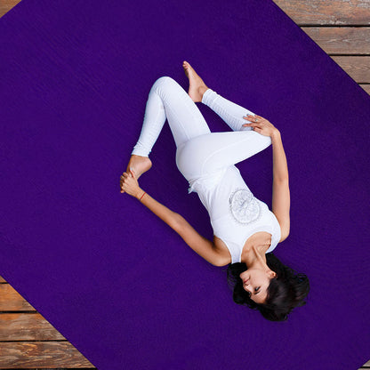 182 cm Thick Exercise Yoga Mat with Double-Sided Non-Slip Design-Purple