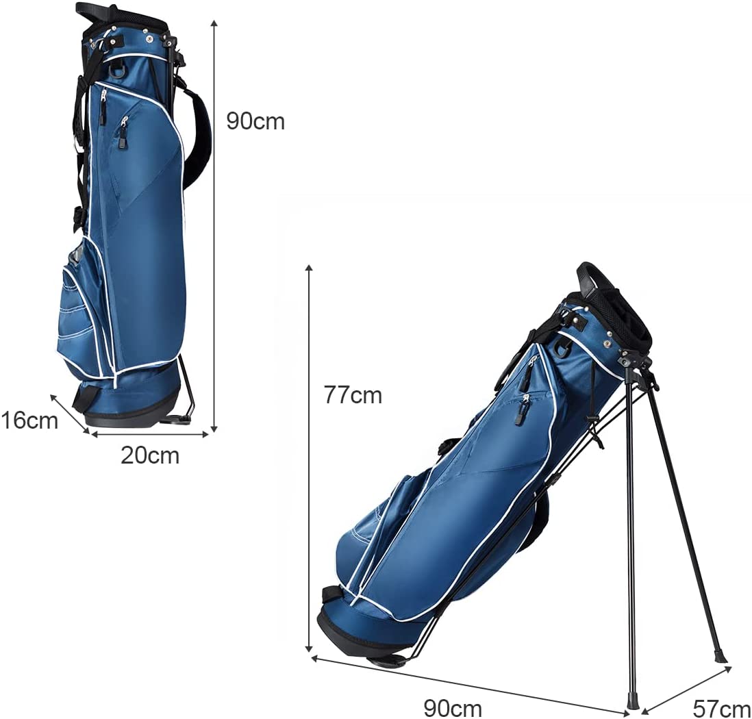 Golf Stand Bag with 4 Way Dividers-Navy
