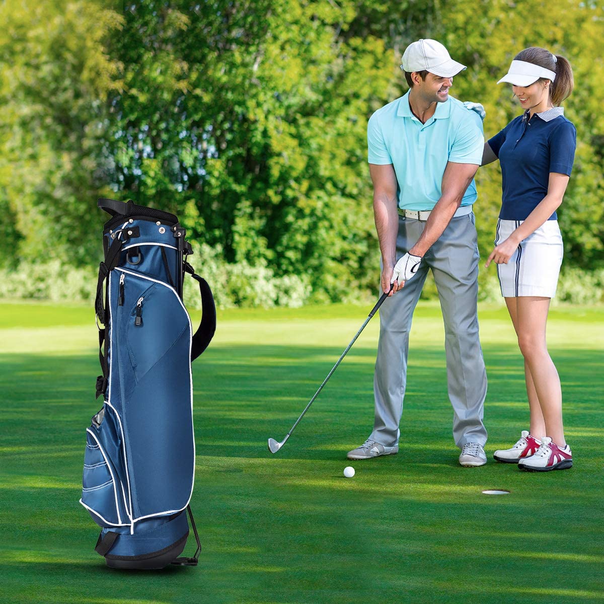 Golf Stand Bag with 4 Way Dividers-Navy