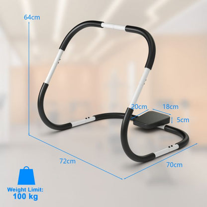 Portable AB Trainer with Headrest and Foam Handle for Office Home Gym-White