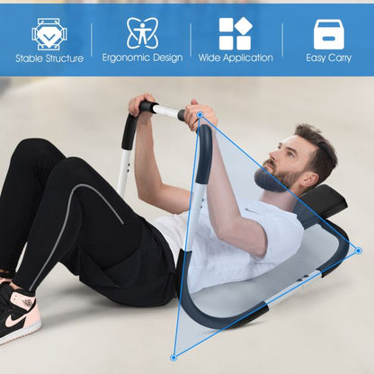 Portable AB Trainer with Headrest and Foam Handle for Office Home Gym-White