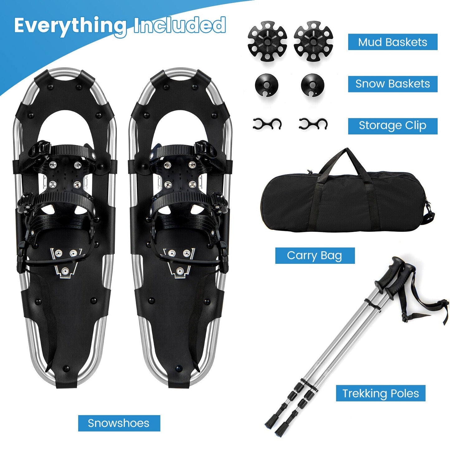 4-in-1 Lightweight Terrain Snowshoes for Adults Youth Kids-30 Inches: 78 cm x 23 cm