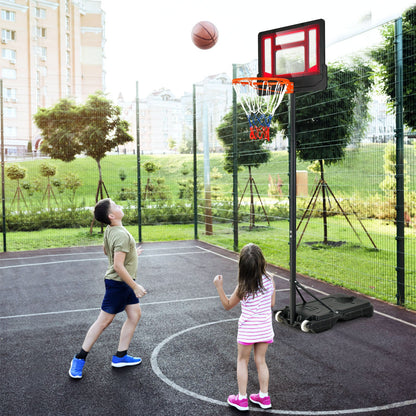 Portable Basketball Stand with Rolling Wheels for Youth -Red