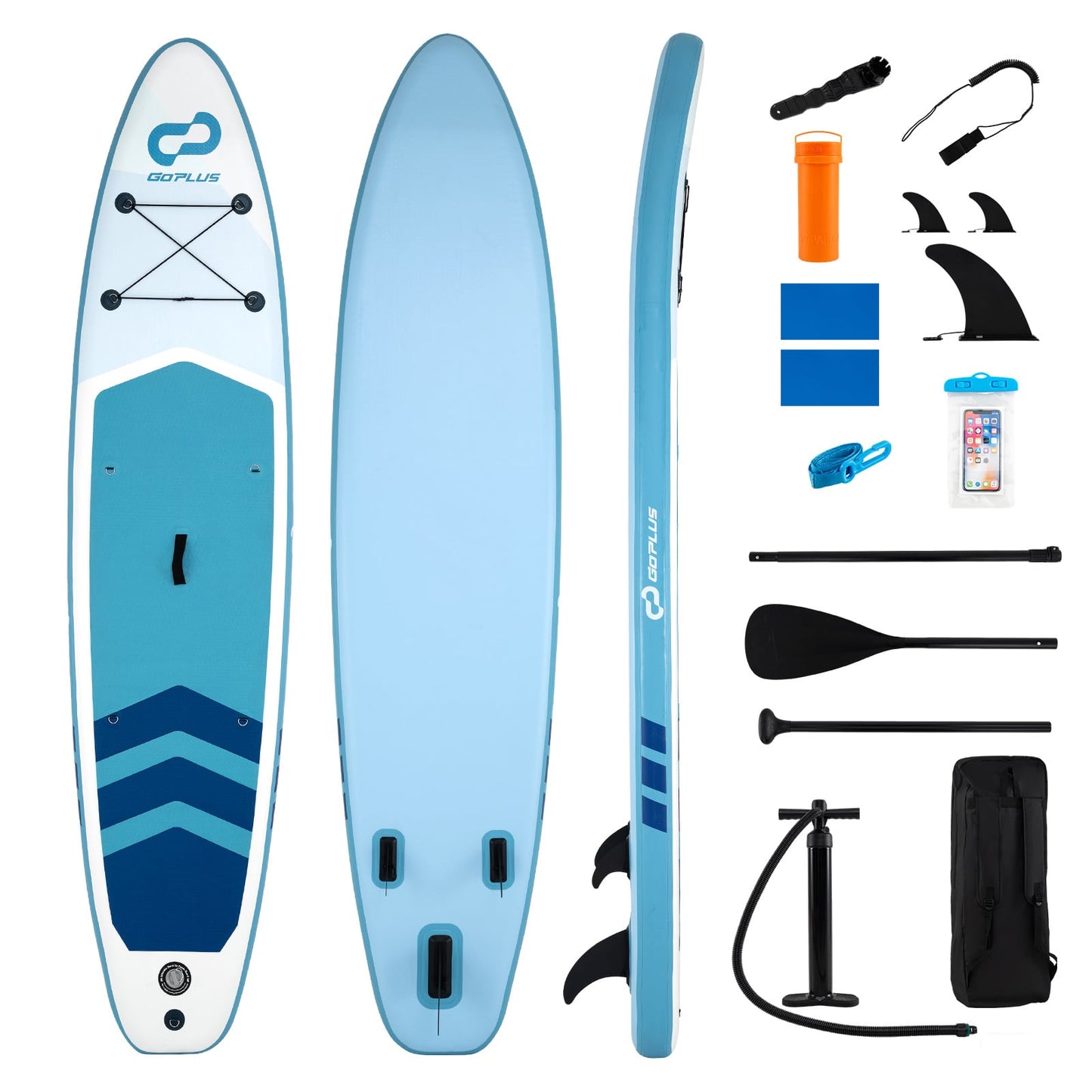 11' Wide Inflatable Stand Up Paddle Board-Blue