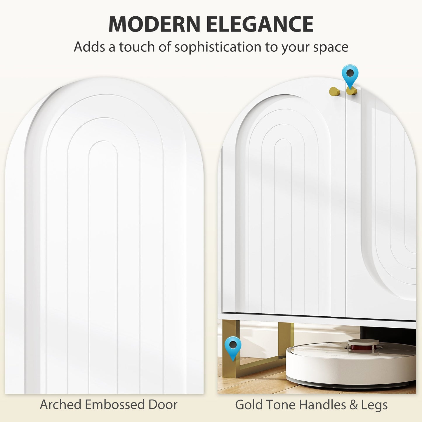 HOMCOM 2-Door Sideboard Storage Cabinet - White