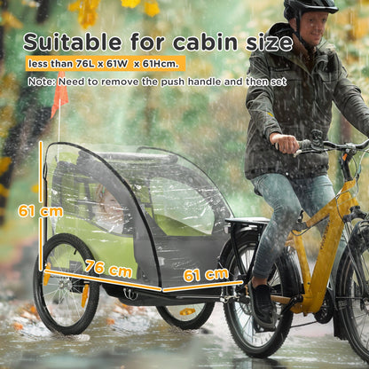 HOMCOM Baby Bike Trailer Cover, Anti Dust Rain Snow, Cold Wind, 76 x 61 x 61 cm