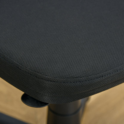 Krzesło biurowe Vinsetto Small Office Chair bez podłokietników, ergonomiczne obrotowe krzesło biurowe z siatki z zakrzywionym oparciem i kółkami, regulowana wysokość, do toaletki domowej, komputera, gabinetu, sypialni, udźwig do 120 kg