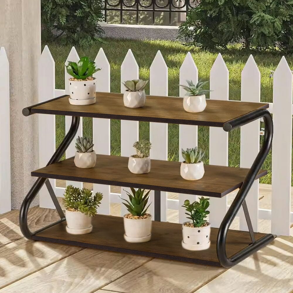 Rustic S-frame Shoe Rack 3-Tier Shelf