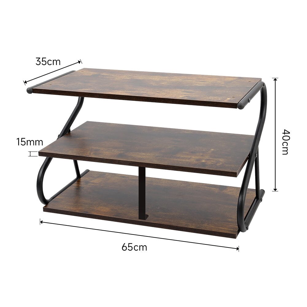 Rustic S-frame Shoe Rack 3-Tier Shelf