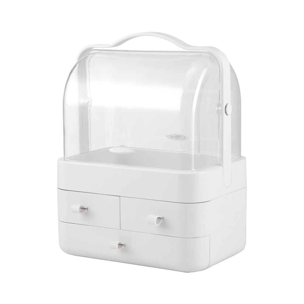 White Portable Dustproof Makeup Storage Box