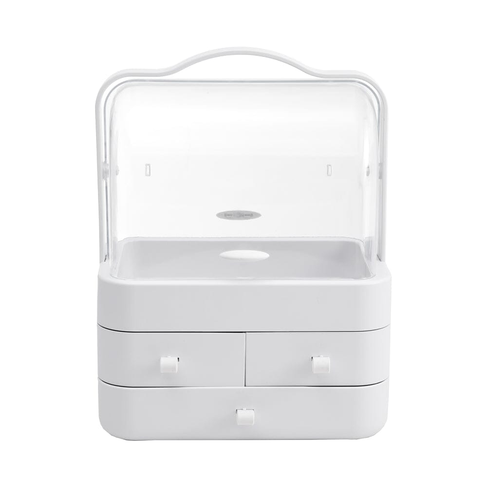 White Portable Dustproof Makeup Storage Box