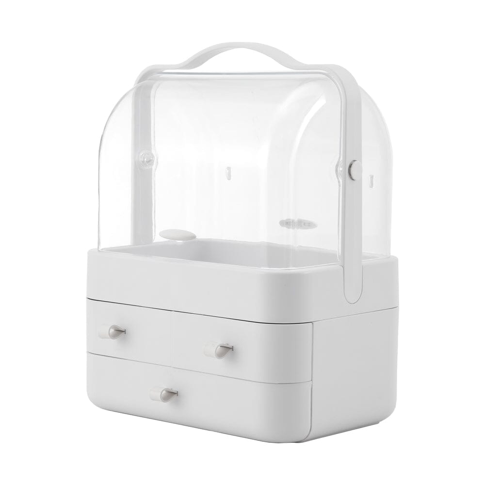 White Portable Dustproof Makeup Storage Box