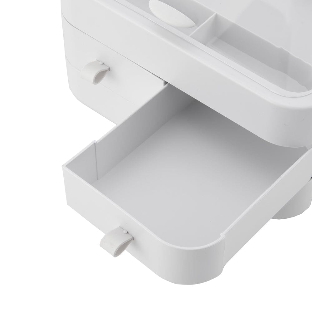 White Portable Dustproof Makeup Storage Box