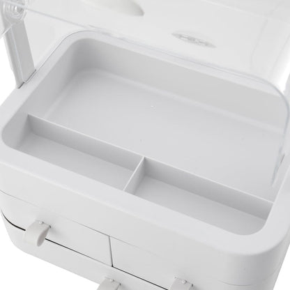 White Portable Dustproof Makeup Storage Box