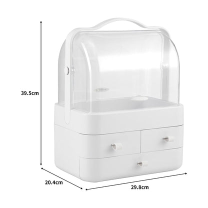 White Portable Dustproof Makeup Storage Box