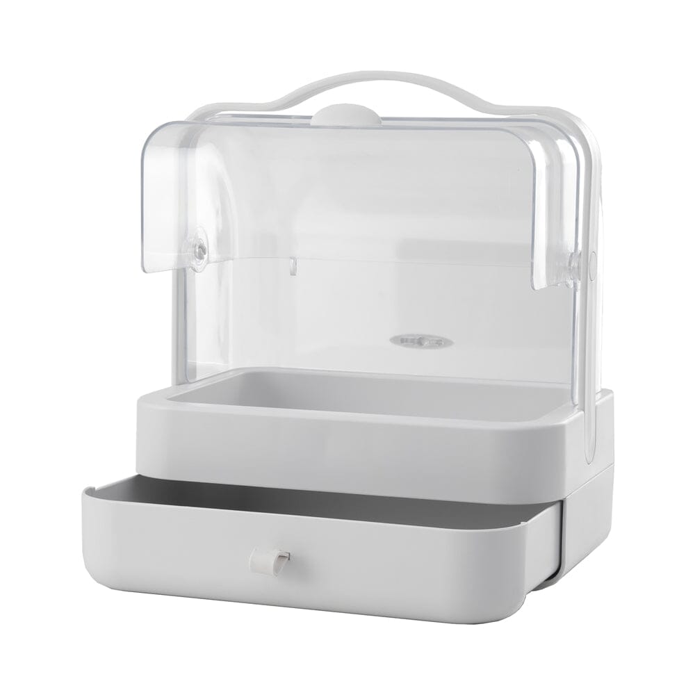 White Portable Dustproof Makeup Storage Box