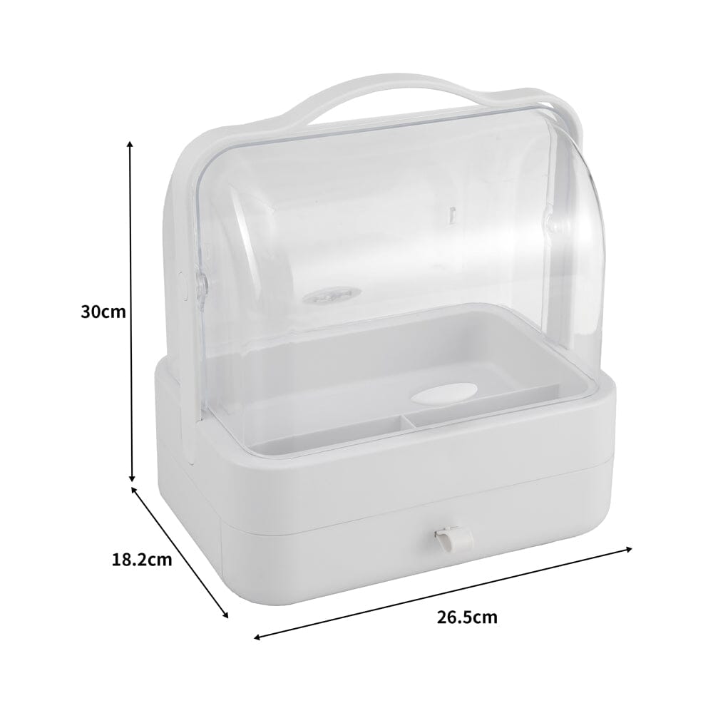 White Portable Dustproof Makeup Storage Box