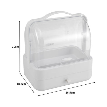 White Portable Dustproof Makeup Storage Box