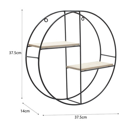 2 Style Modern Round Floating Decorative Wall Shelf