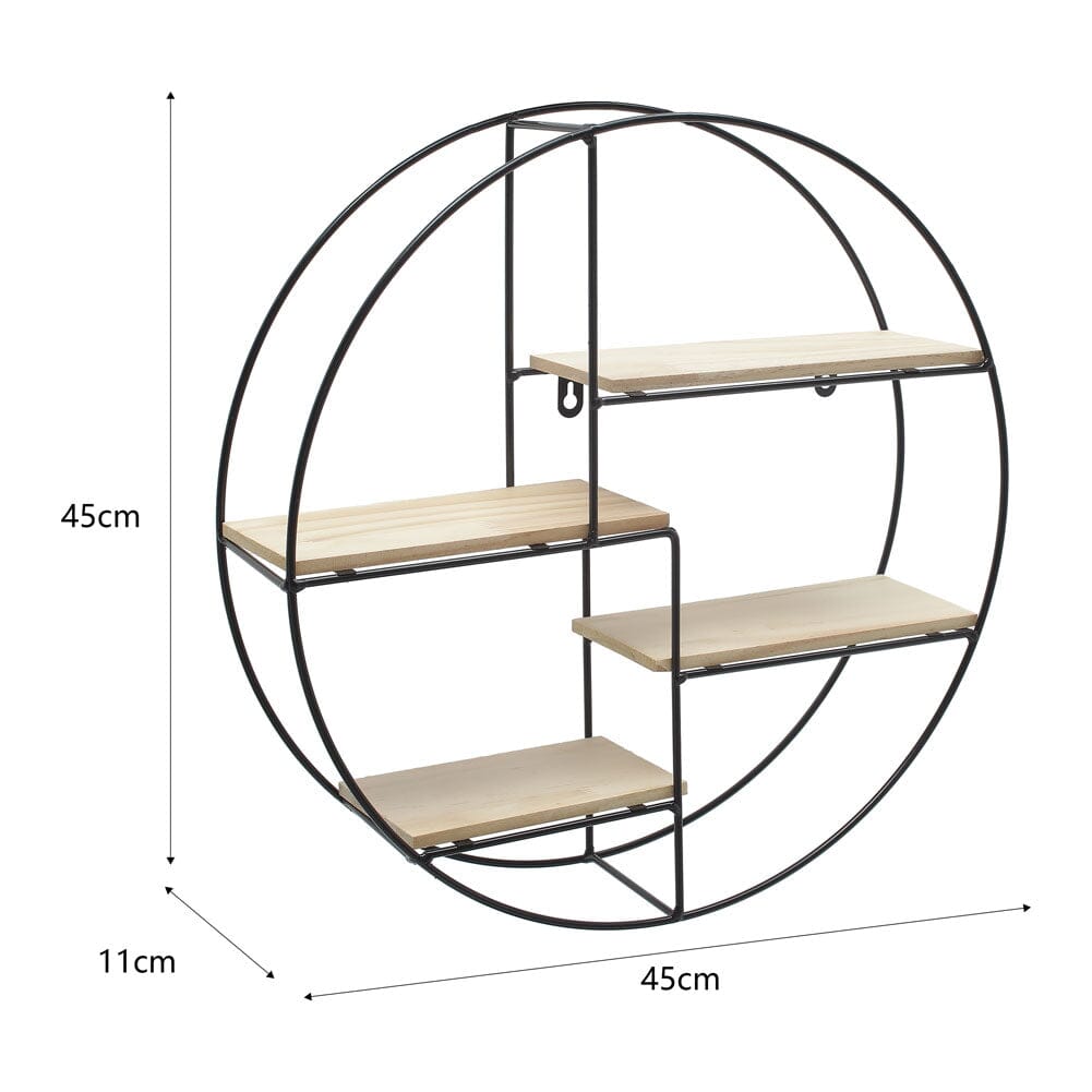 2 Style Modern Round Floating Decorative Wall Shelf