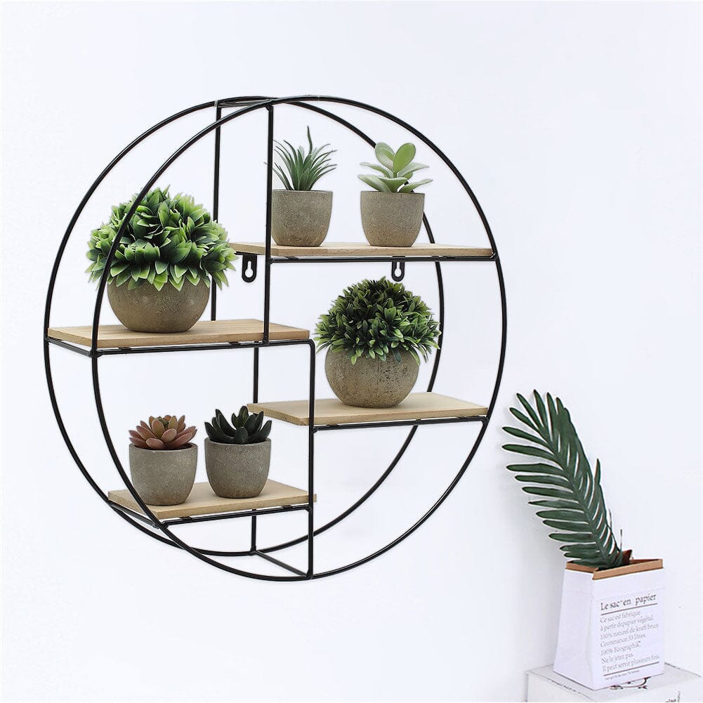 2 Style Modern Round Floating Decorative Wall Shelf