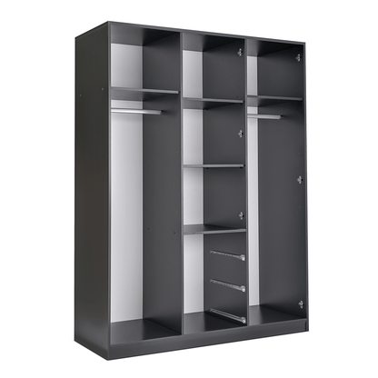 Oak Viking Mirrored Hinged Door Wardrobe 149cm – YORK D3