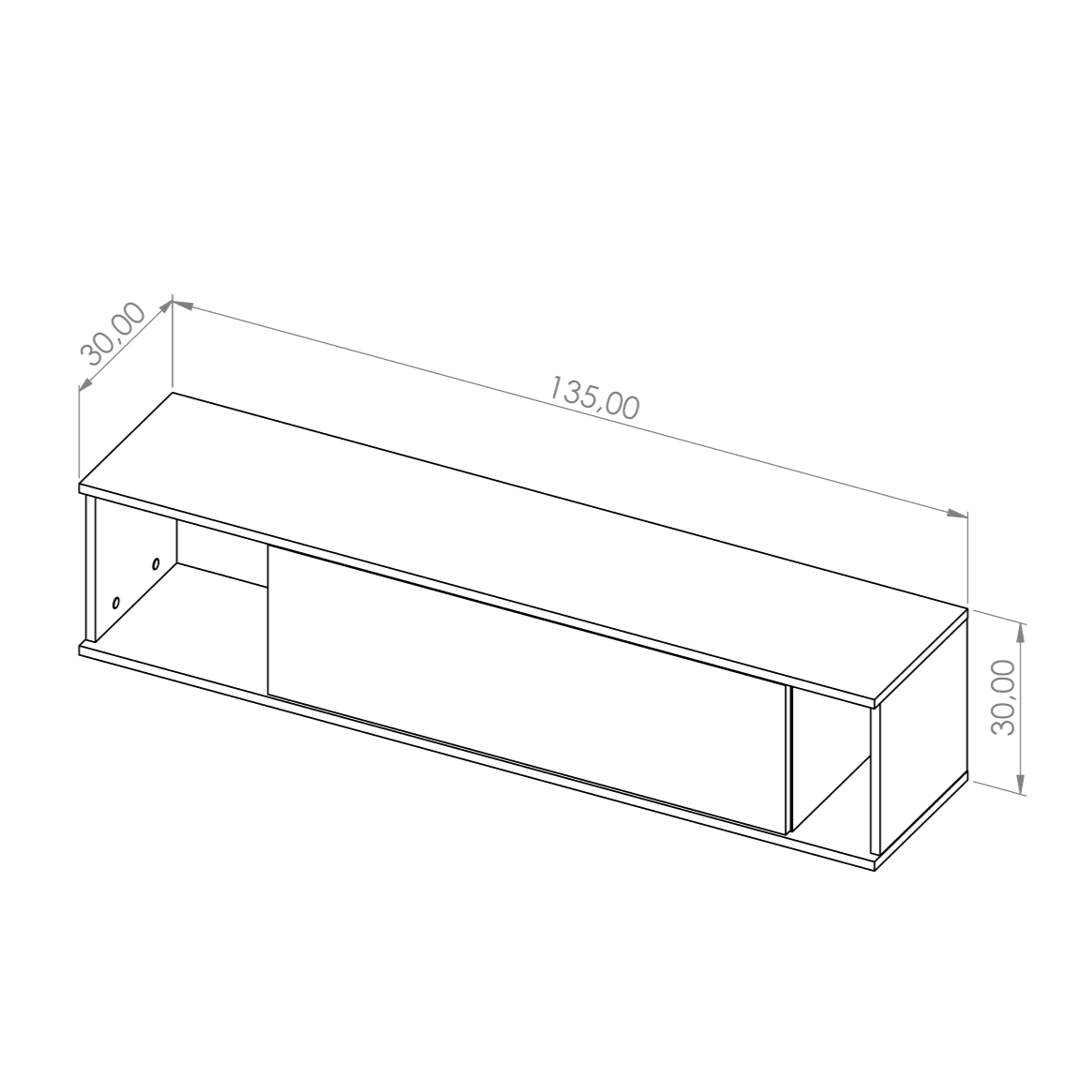 Querty 06 Wall Shelf 135cm