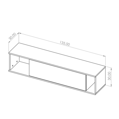 Querty 06 Wall Shelf 135cm