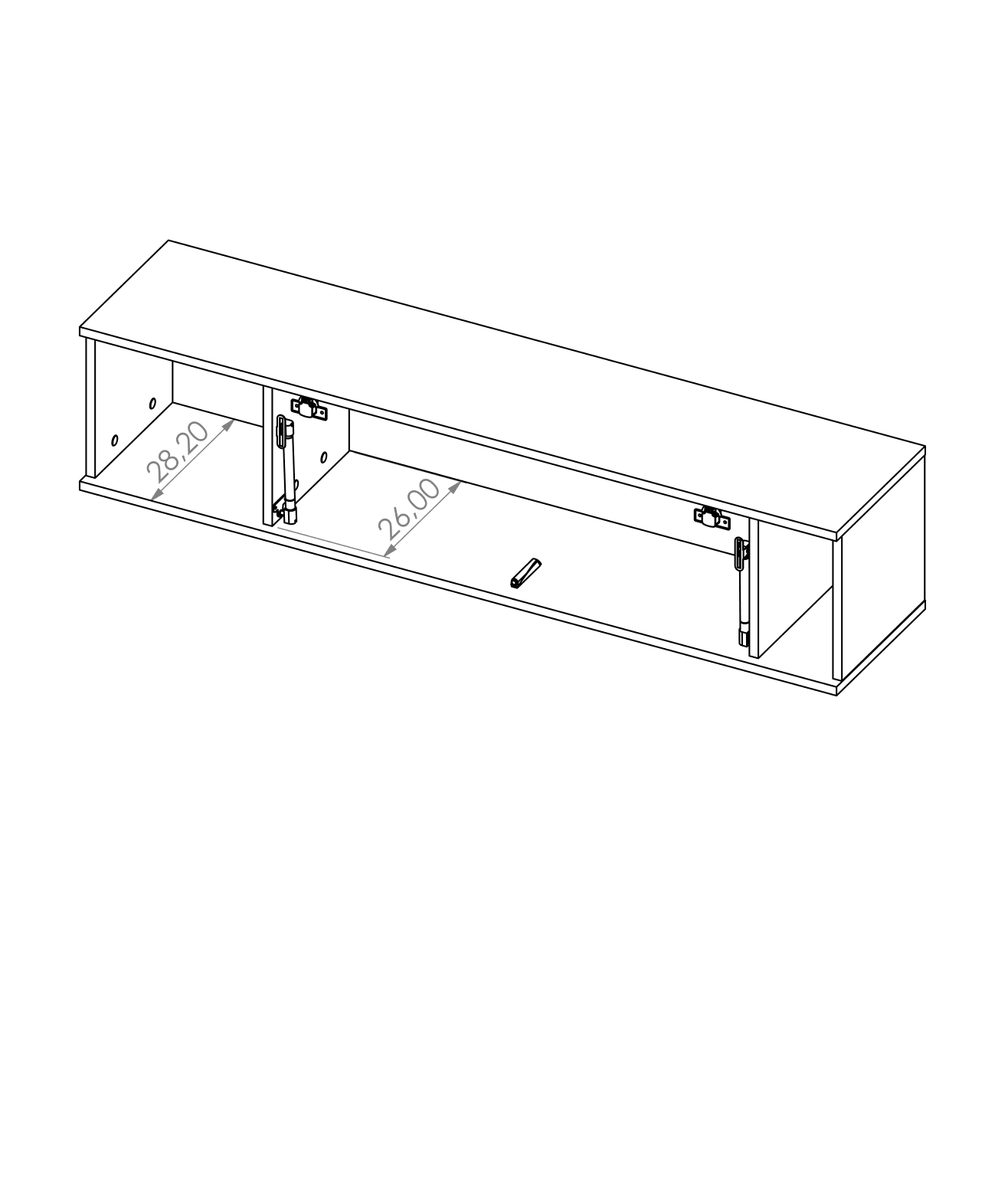 Querty 06 Wall Shelf 135cm