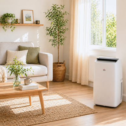 HOMCOM Portable Air Conditioner 12000 BTU BTU, 4-in-1 Air Conditioning Unit, Dehumidifier, Cooling, Fan, Child Lock, 40m²