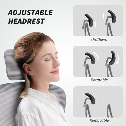 HOMCOM Mesh Back Office Chair, with Lumbar Support - Grey