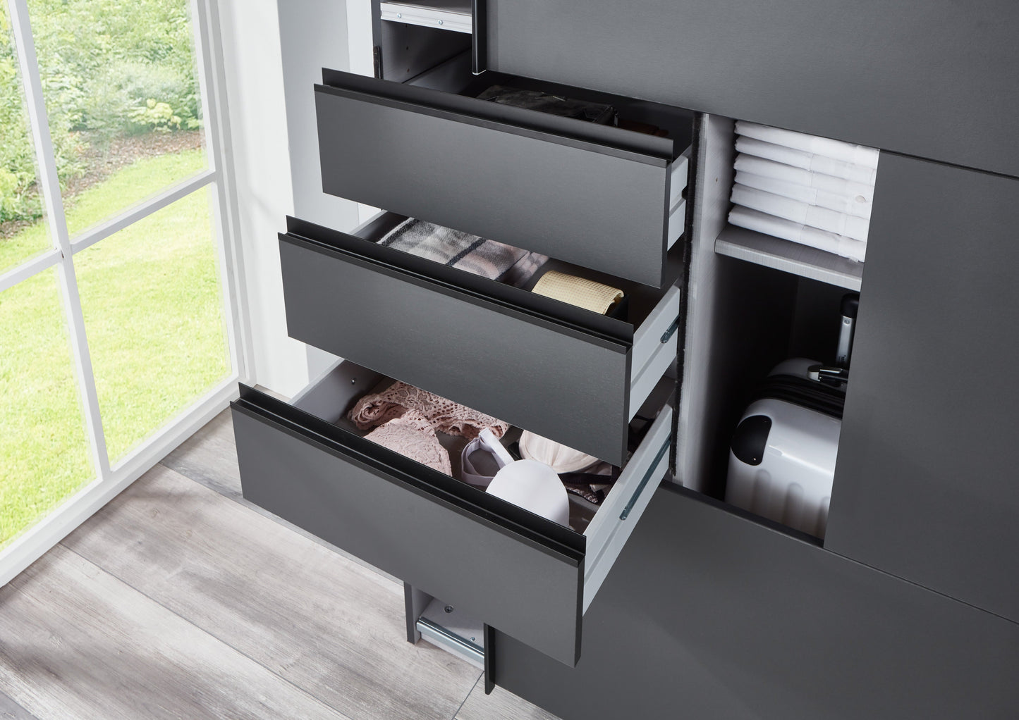 Sliding Wardrobe SOGO 2 Door Wardrobe Oak with Black 225cm