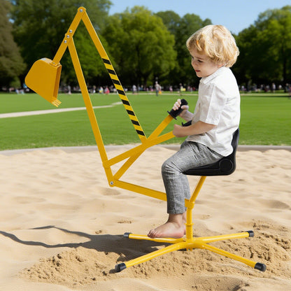 Sand Digger for Kids Sandbox Toy Digger with 360¬∞ Rotatable Function-Yellow