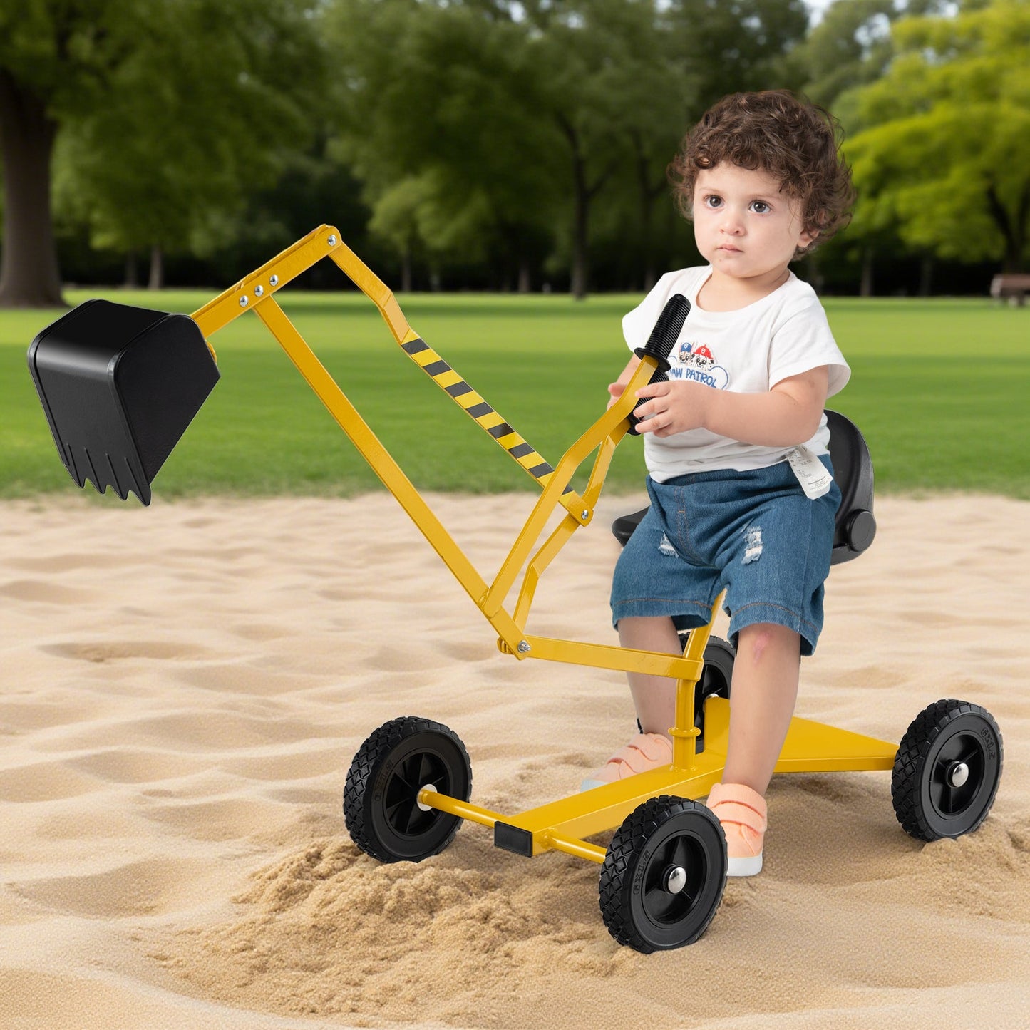 Sandbox Toy Digger with 2-Handed Controls for 3+ Years Old-Yellow