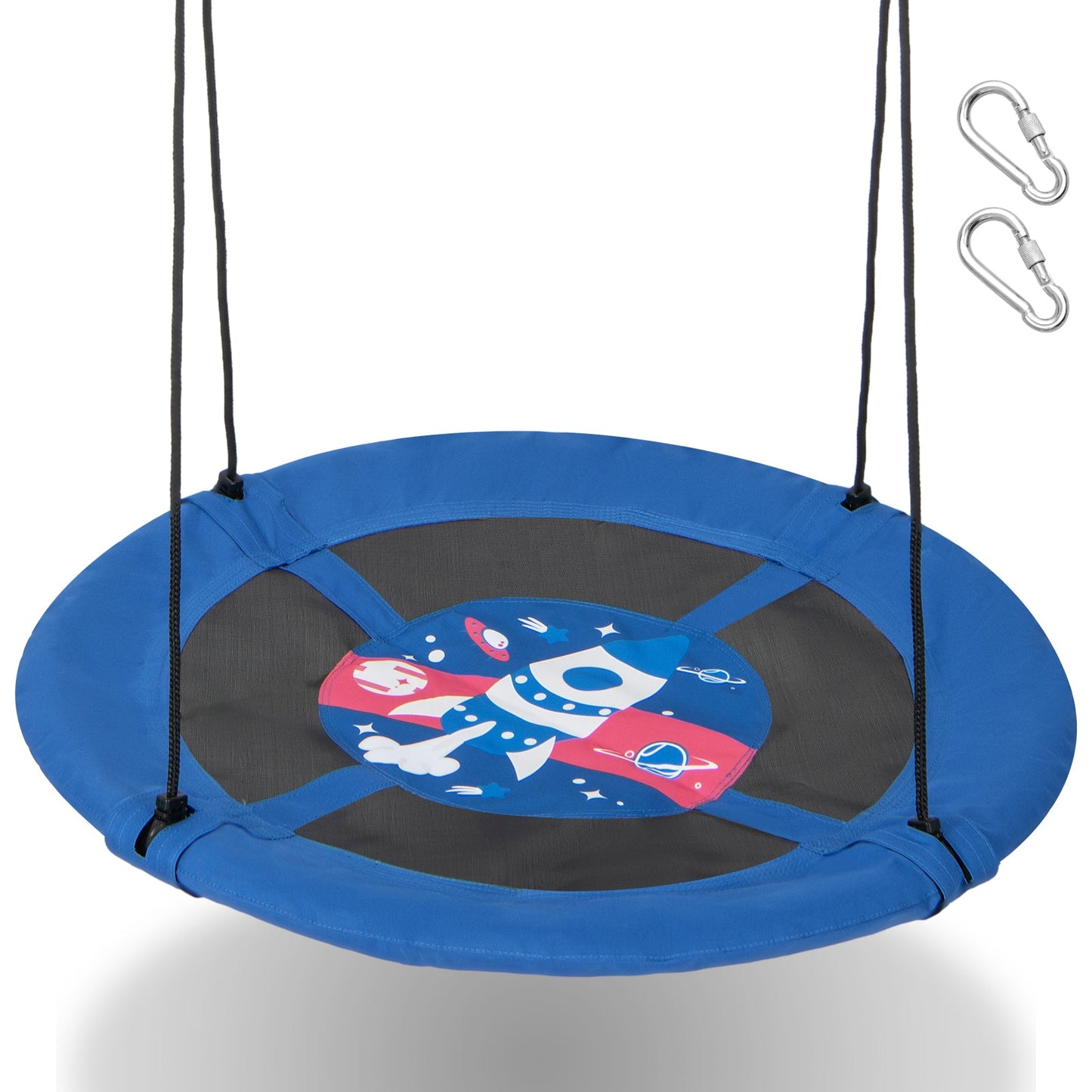 104 cm Saucer Tree Swing with 600D Oxford Fabric-Blue