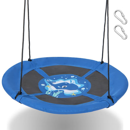 104 cm Saucer Tree Swing with 600D Oxford Fabric-Blue