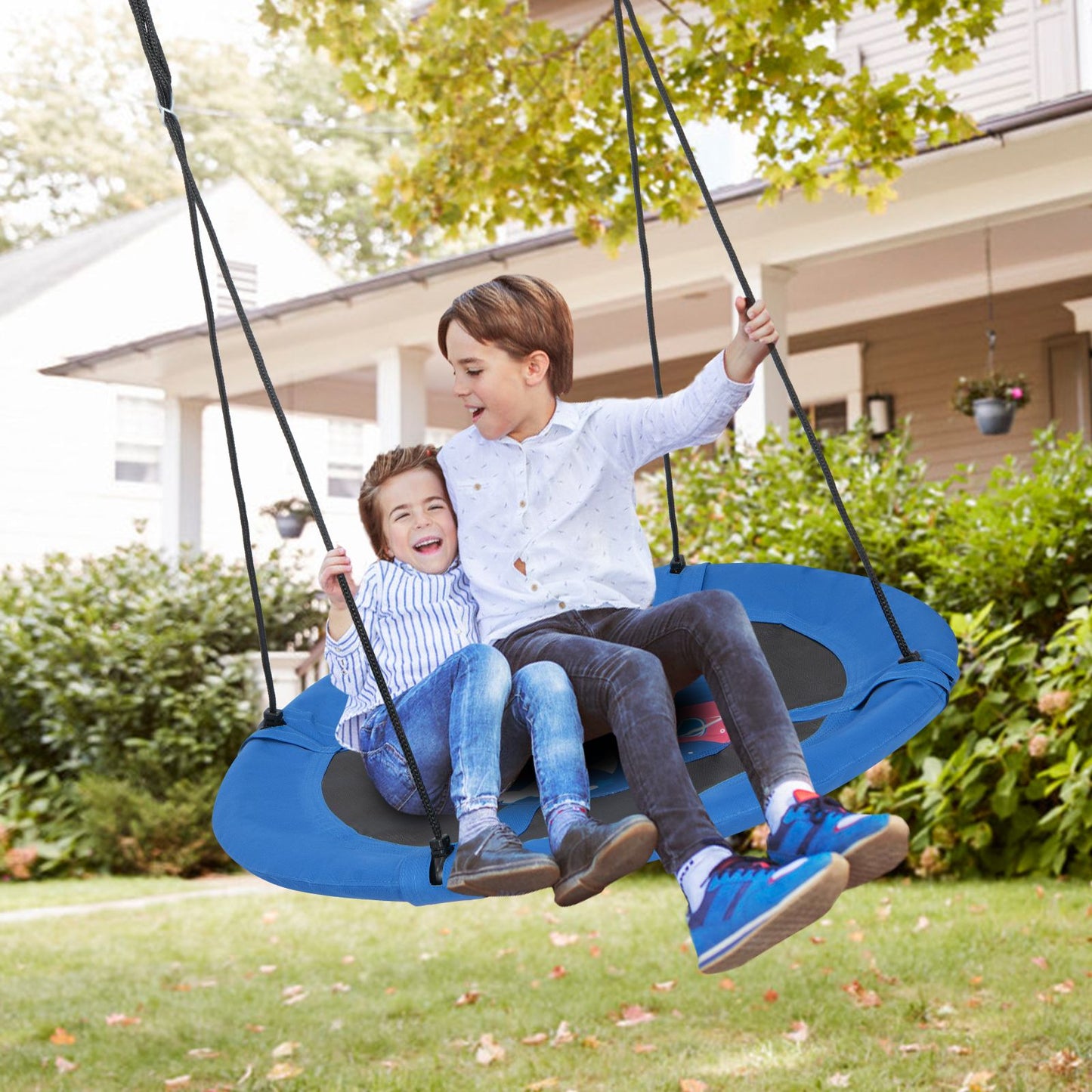 104 cm Saucer Tree Swing with 600D Oxford Fabric-Pink