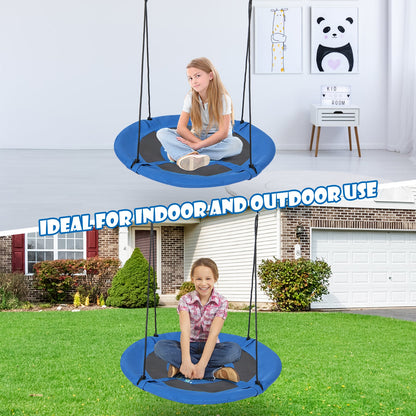 104 cm Saucer Tree Swing with 600D Oxford Fabric-Black