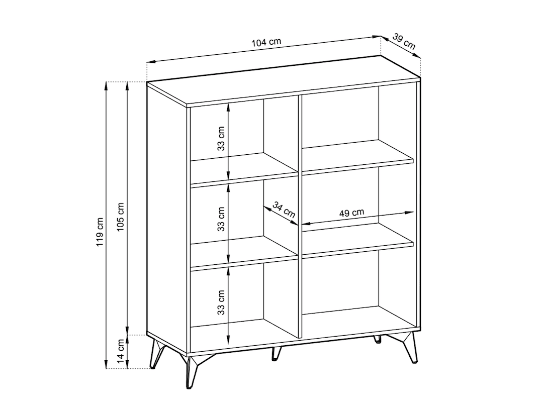 Diamond Highboard Cabinet 104cm